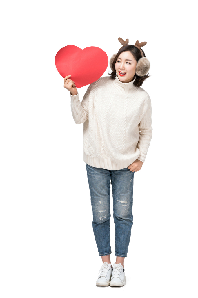 戴红帽子的年轻女子图片
