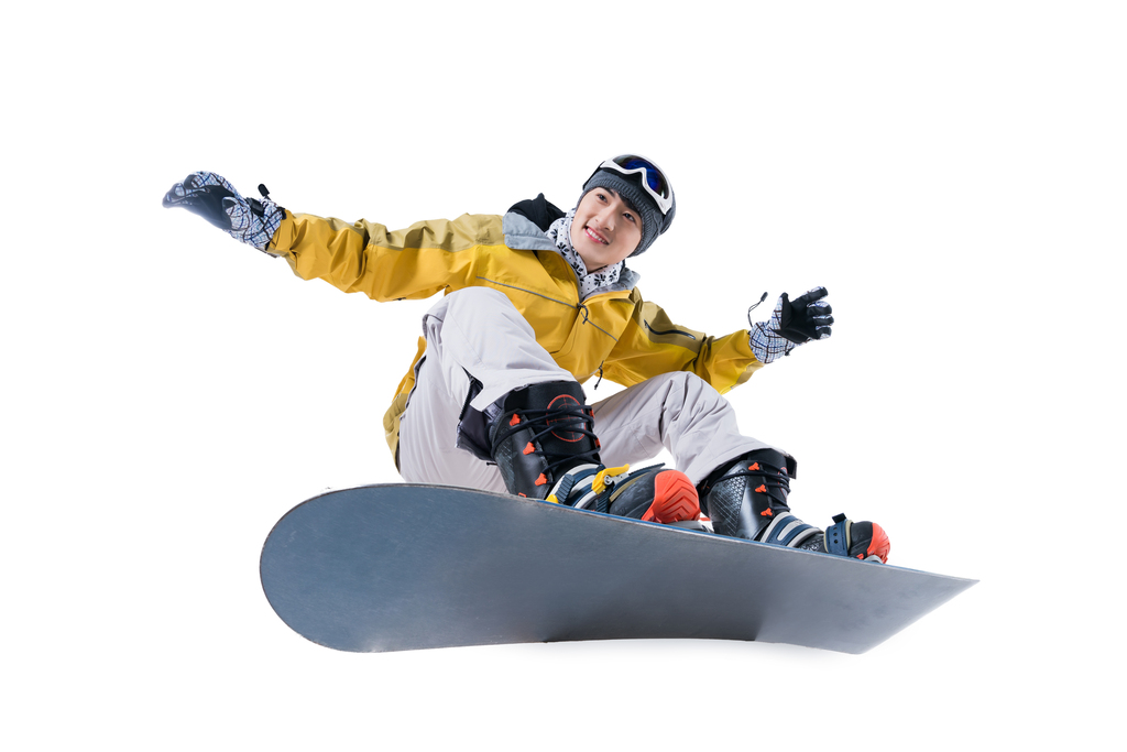 年轻男子滑雪图片