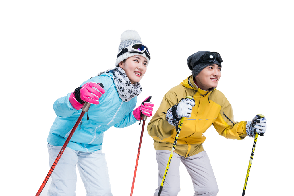 年轻情侣滑雪图片