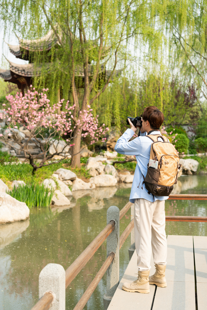 年轻男子旅游图片