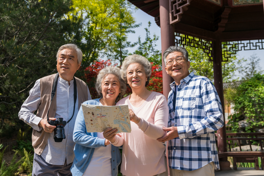 老年夫妻旅游图片