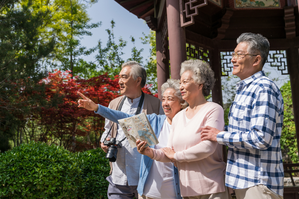 老年夫妻旅游图片