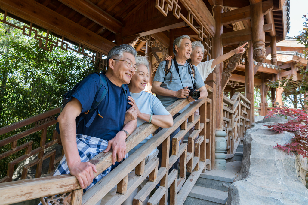 老年夫妻旅游图片