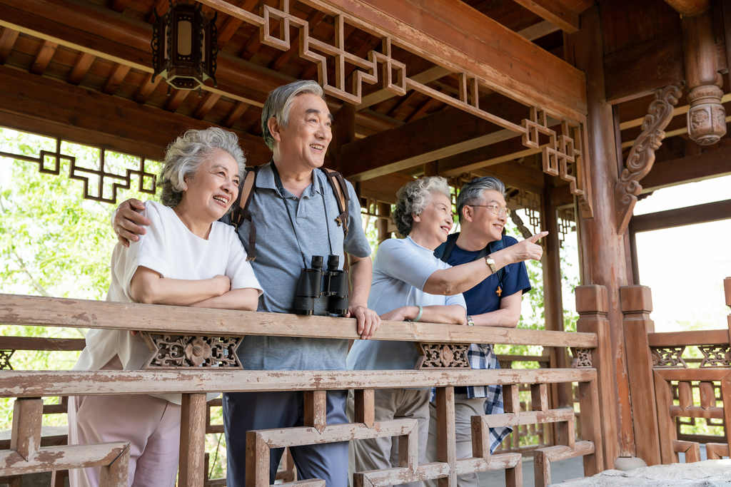 老年夫妻旅游图片