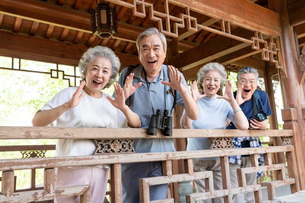 老年夫妻旅游图片