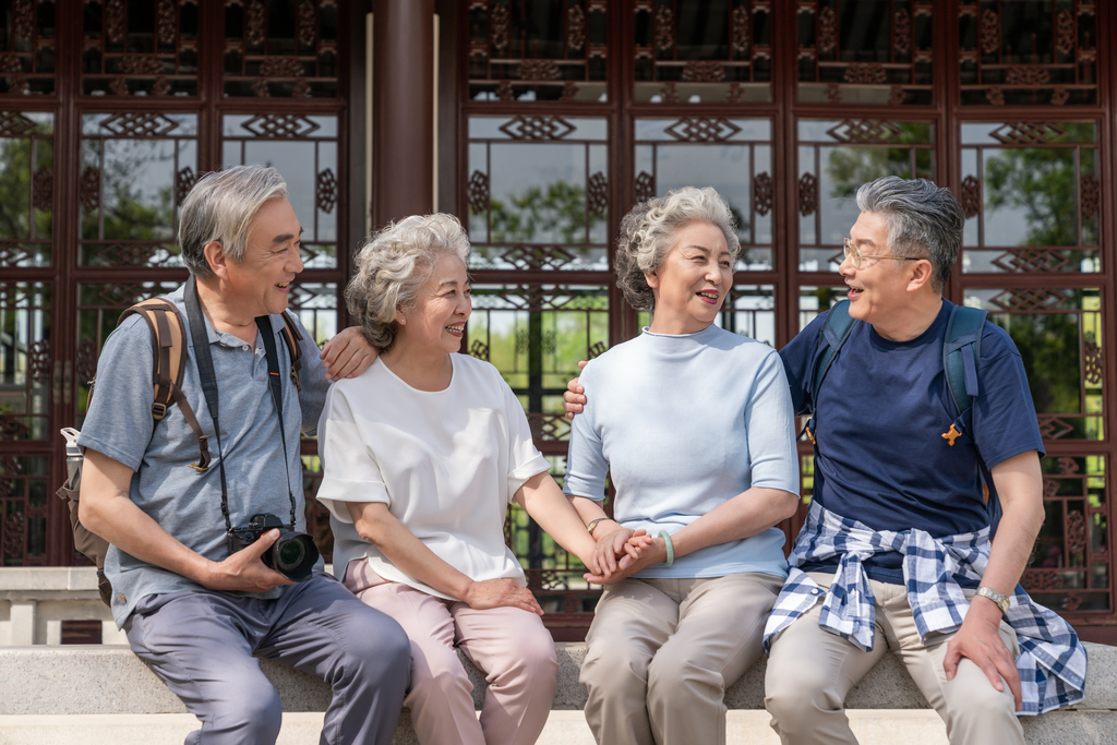 老年夫妻旅游图片