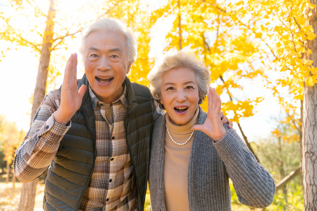 甜蜜的老年夫妻