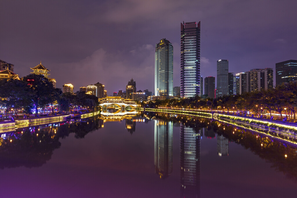 成都市安顺桥夜景