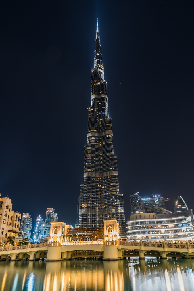 迪拜哈利法塔夜景图片