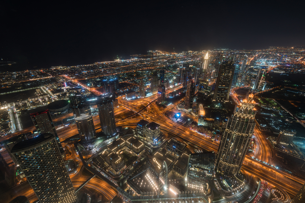 迪拜城市夜景