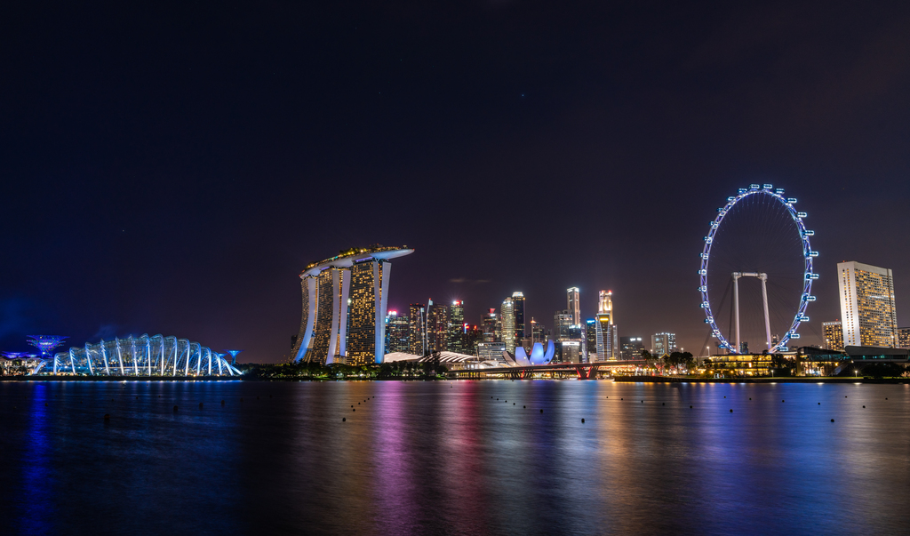 新加坡城市夜景图片