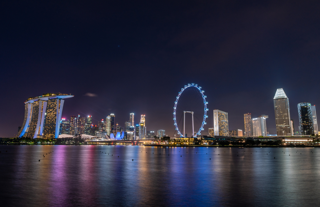 新加坡城市夜景图片