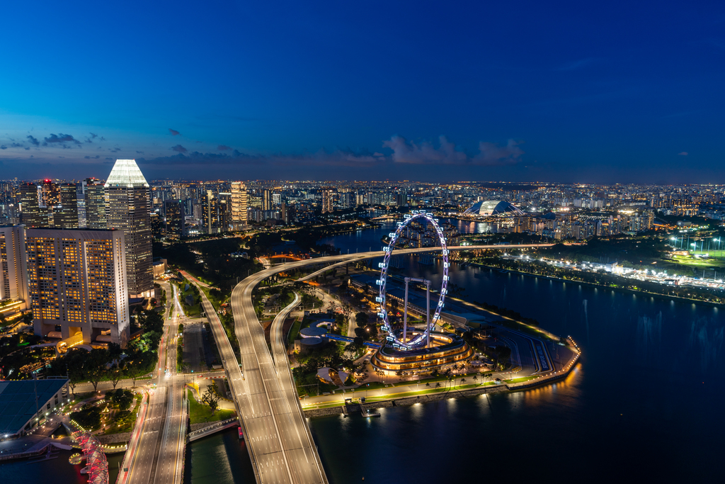 新加坡城市夜景图片