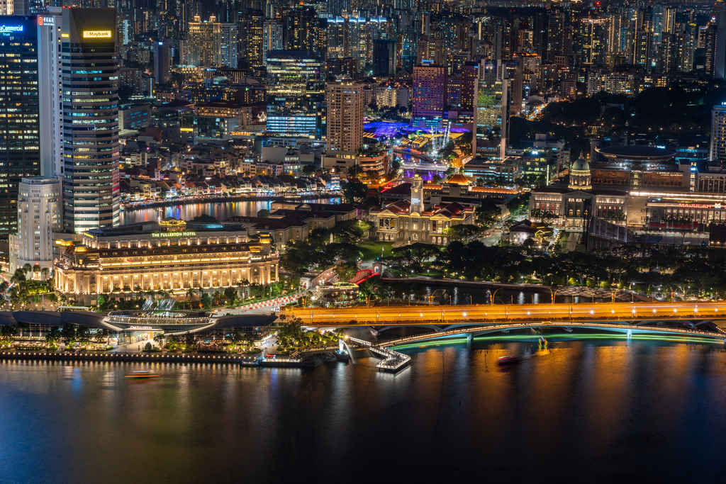 新加坡城市夜景图片