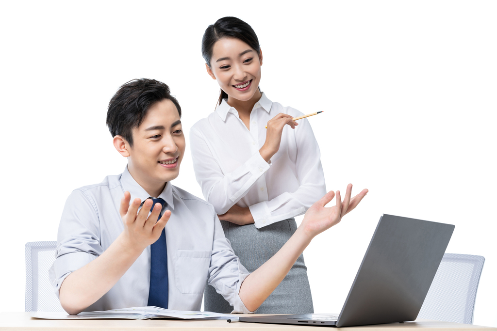 年轻商务人士办公