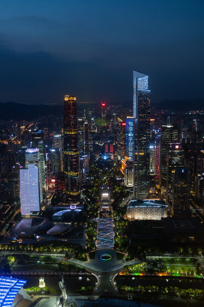 俯瞰广州城市夜景图片