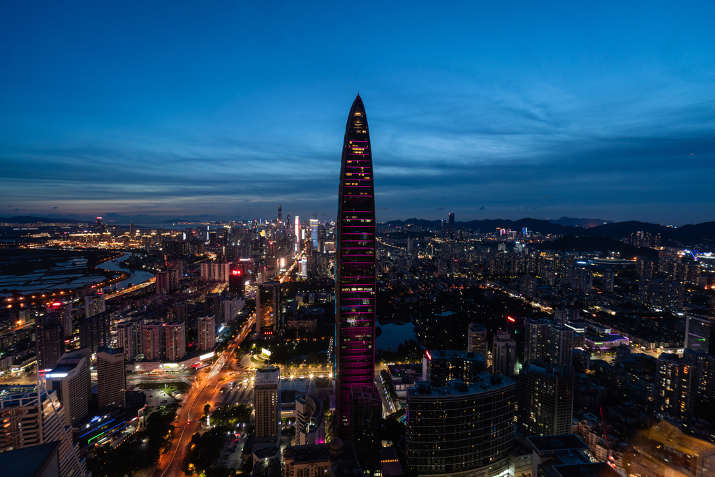 俯瞰深圳夜景