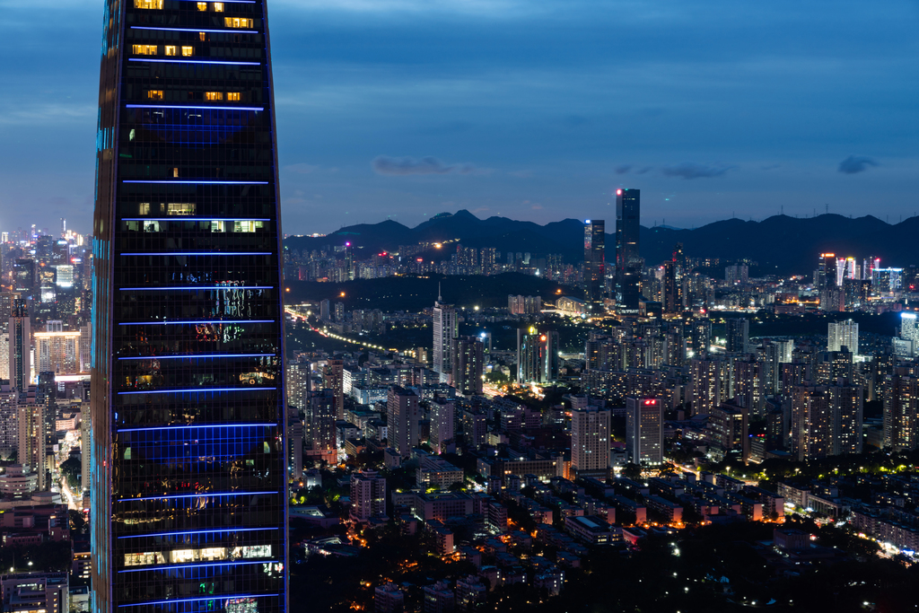 俯瞰深圳夜景图片