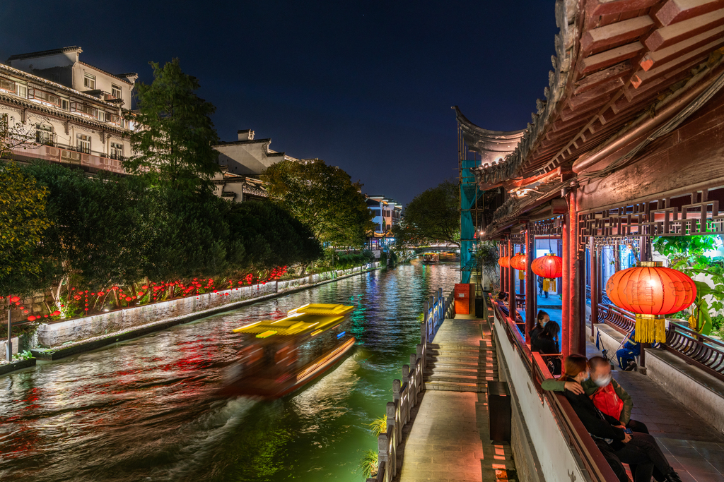 南京秦淮河风景区夜景图片