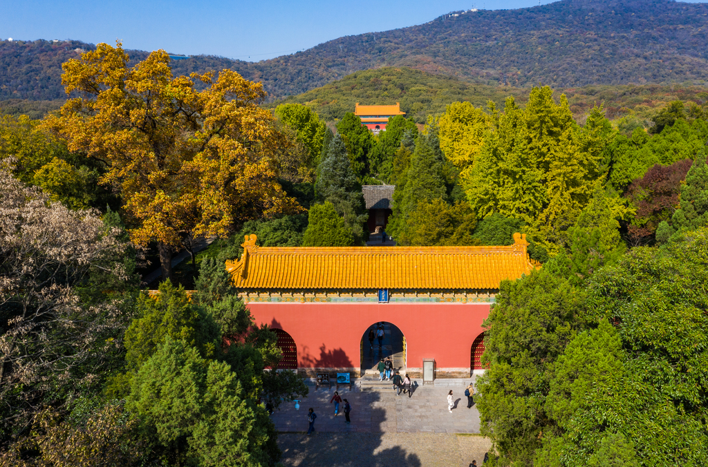 航拍南京明孝陵图片