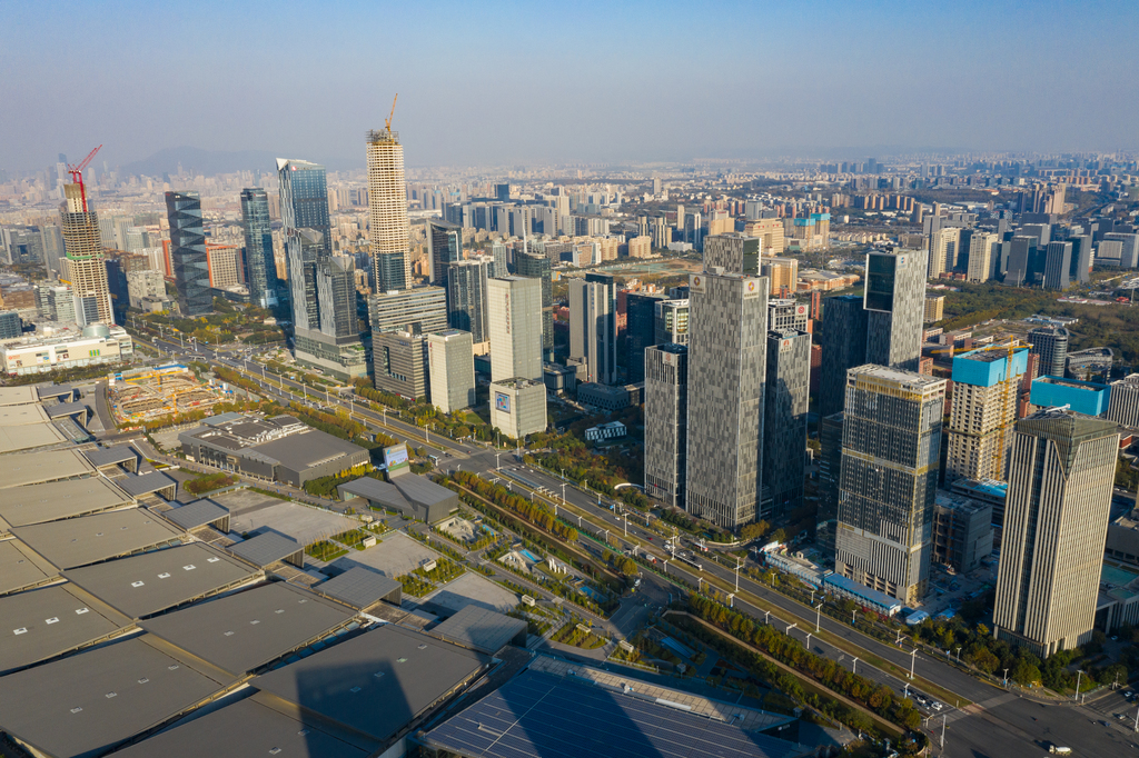 鸟瞰南京城市风光图片