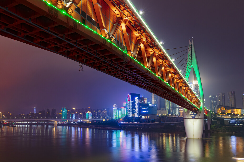 四川重庆市千厮门大桥夜景图片