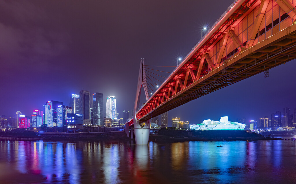 四川重庆市千厮门大桥夜景图片