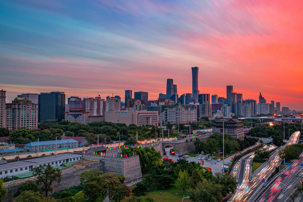 北京CBD夜景图片