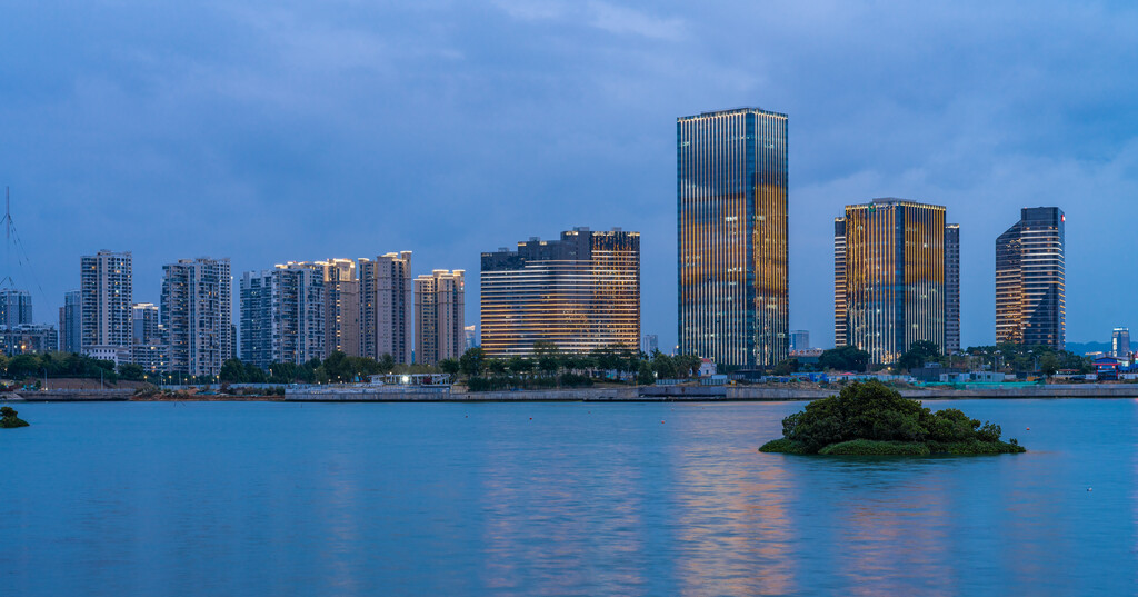 厦门海沧湖水秀公园夜景图片