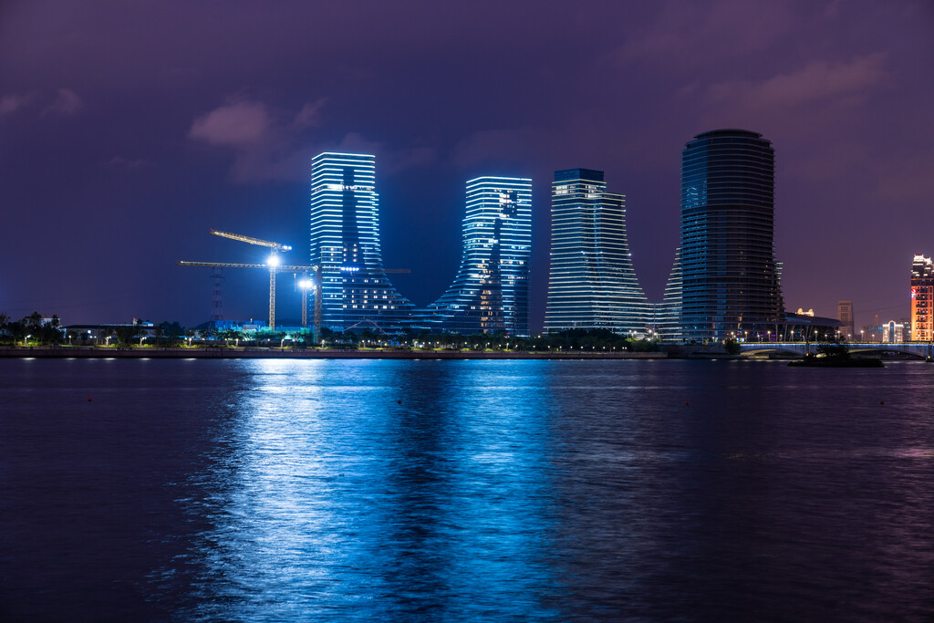 厦门海沧湖水秀公园夜景图片