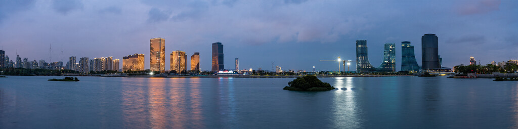 厦门海沧湖水秀公园夜景