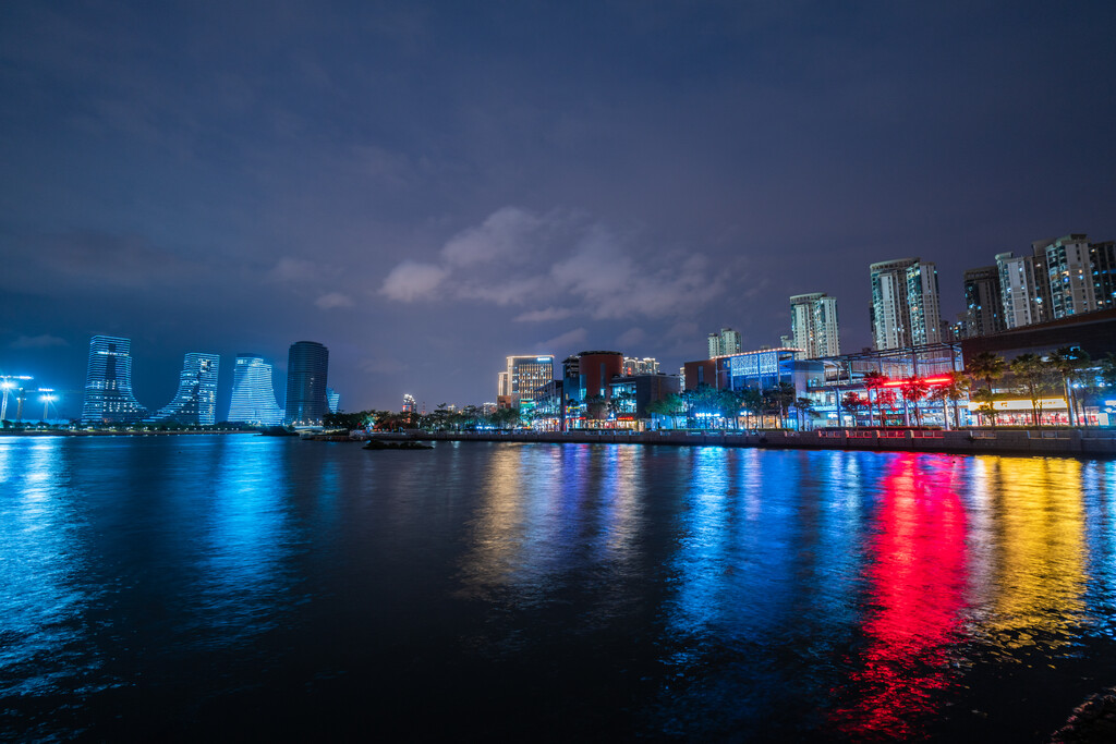 厦门海沧湖水秀公园夜景