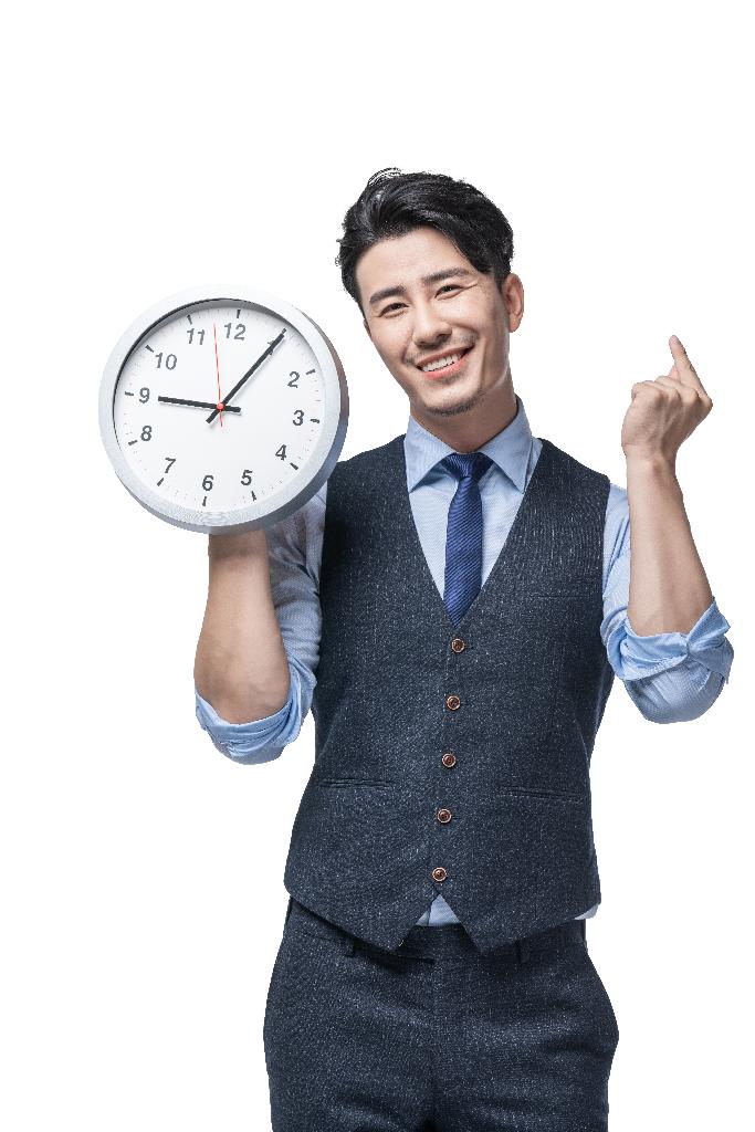 商务男士和时钟