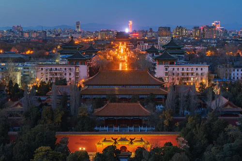 北京中轴线夜景图片