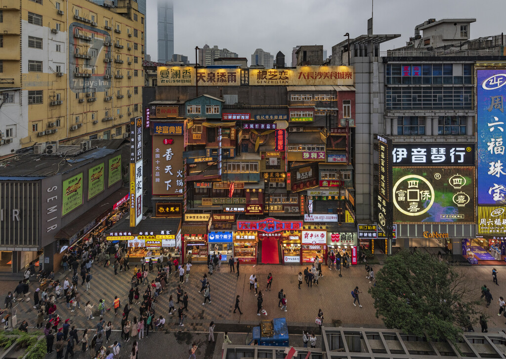 长沙黄兴路步行街夜景图片