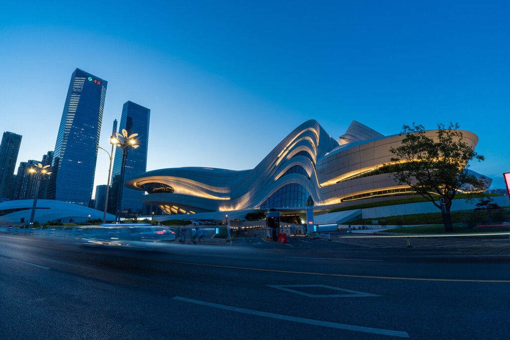 梅溪湖国际文化艺术中心夜景图片