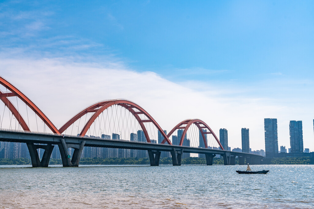 长沙湘江福元路大桥风光图片