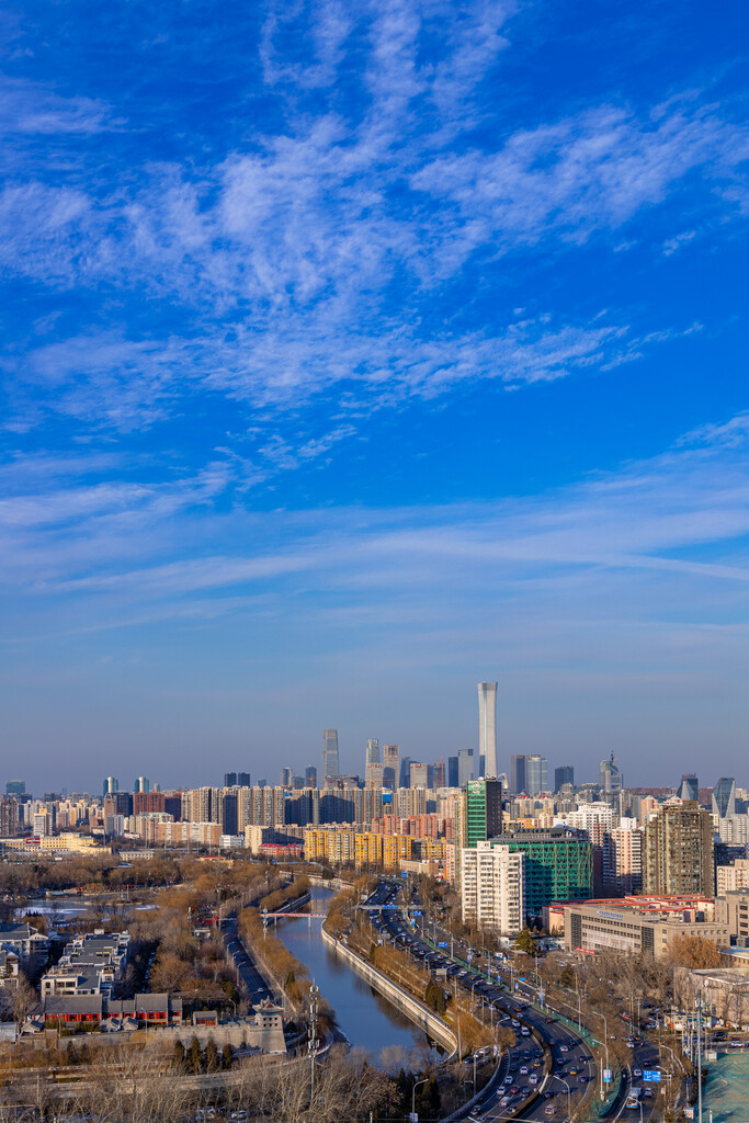 北京东二环眺望国贸CBD中央商务区风光图片