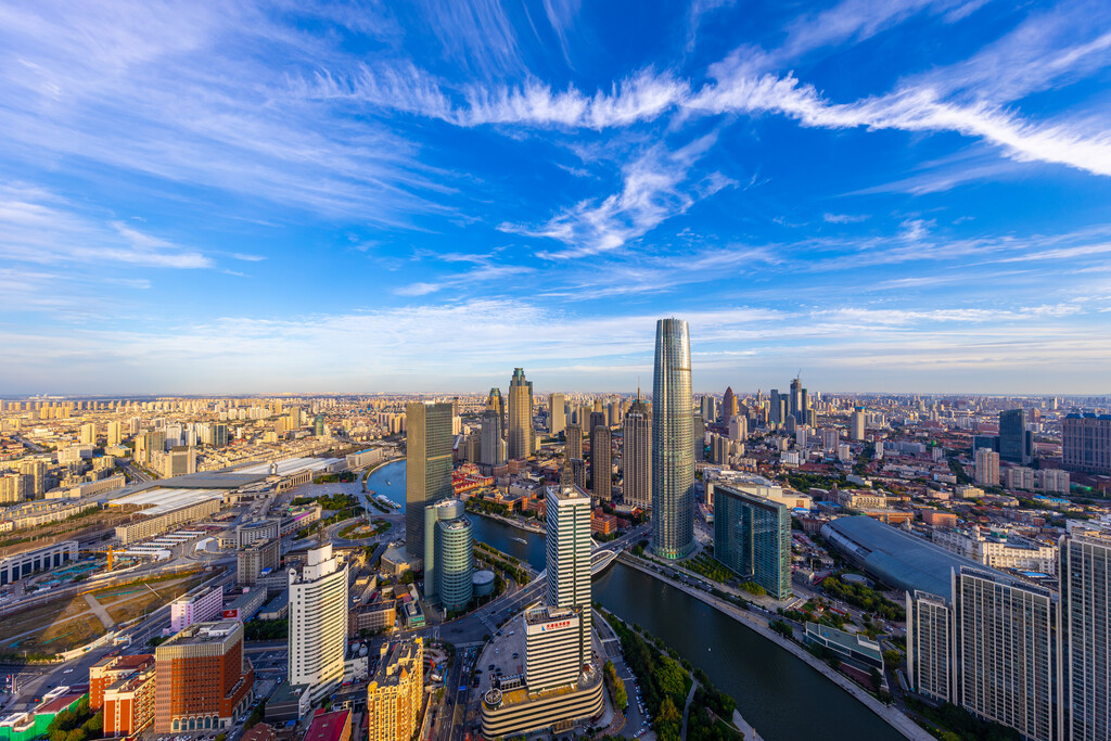 天津海河沿岸城市风光图片