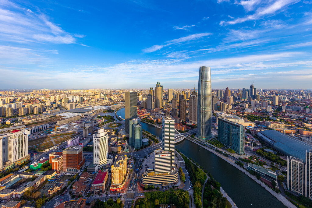 天津海河沿岸城市风光图片