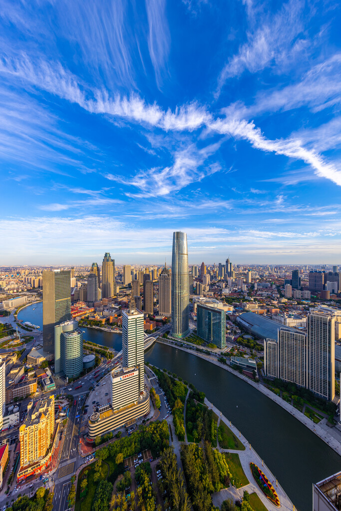 天津海河沿岸城市风光图片