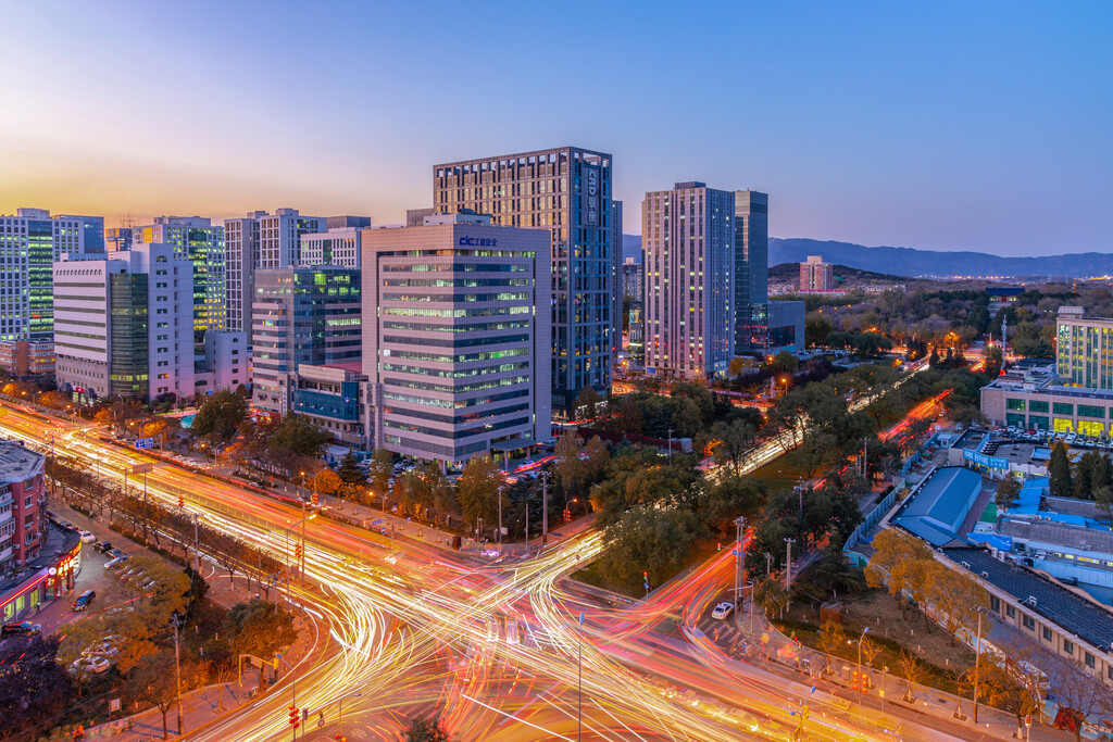 北京石景山CBD夜景图片