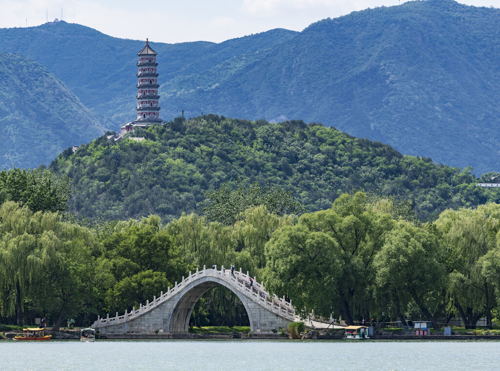 北京玉泉山玉峰塔图片